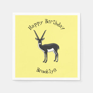 Blackbuck antelope illustration napkin