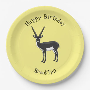 Blackbuck antelope illustration paper plate