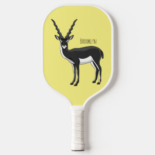 Blackbuck antelope illustration pickleball paddle