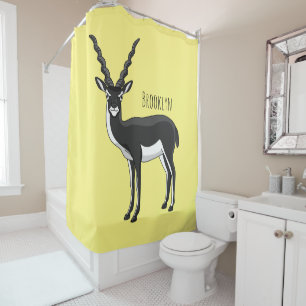 Blackbuck antelope illustration shower curtain