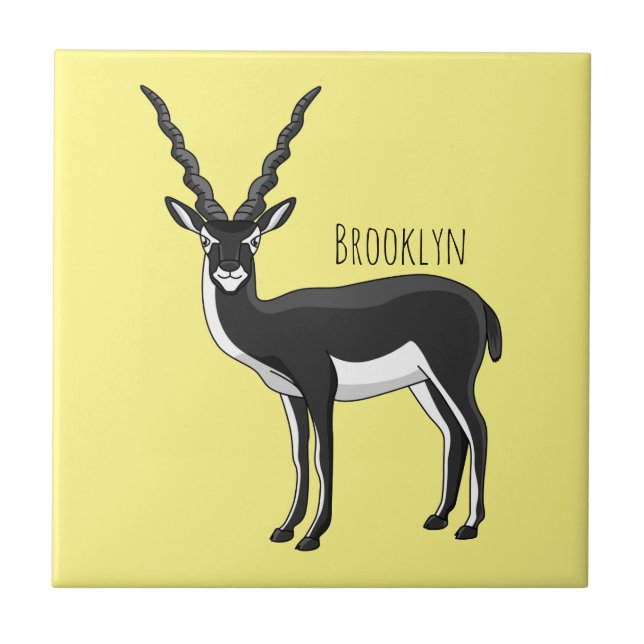 Blackbuck antelope illustration tile (Front)