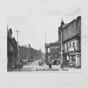 Blackburn Road, Accrington, Lancashire 1940's Postcard