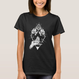 Blackcraft All Seeing Eye Insect Moth Hamsa Hands  T-Shirt