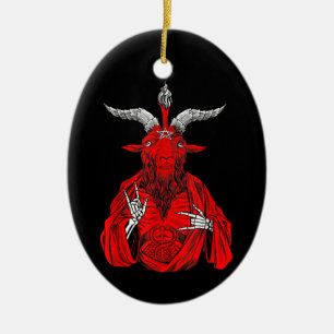 Blackcraft Antichrist Goat Satan Baphomet Ceramic Tree Decoration