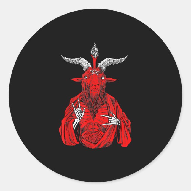 Blackcraft Antichrist Goat Satan Baphomet Classic Round Sticker (Front)