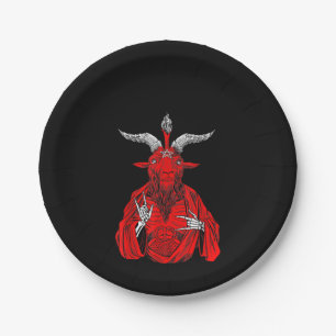 Blackcraft Antichrist Goat Satan Baphomet Paper Plate