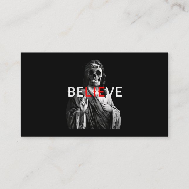 Blackcraft Antichrist Jesus Skull Believe Satan At Business Card (Front)