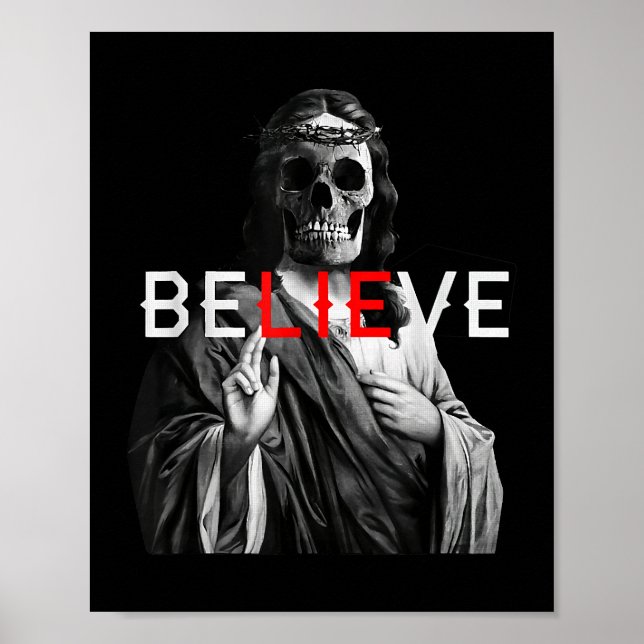 Blackcraft Antichrist Jesus Skull Believe Satan At Poster (Front)