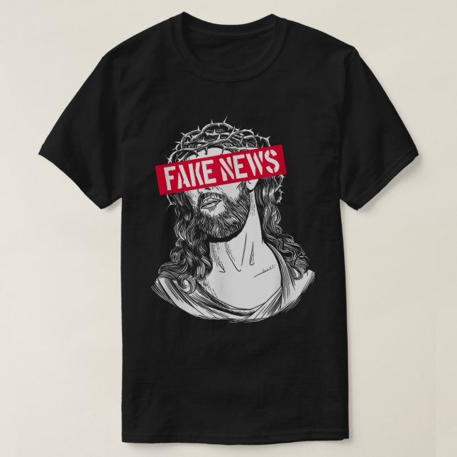 Blackcraft AntiChristian Fake News Funny Jesus Ath T-Shirt (Design Front)