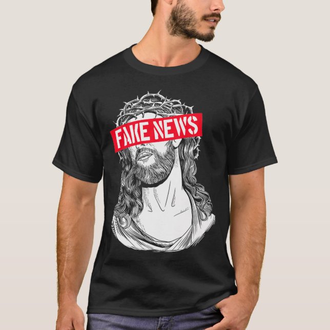 Blackcraft AntiChristian Fake News Funny Jesus Ath T-Shirt (Front)