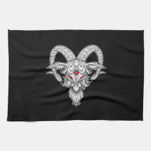 Blackcraft Cool Baphomet Black Goat Satan Gift Tea Towel