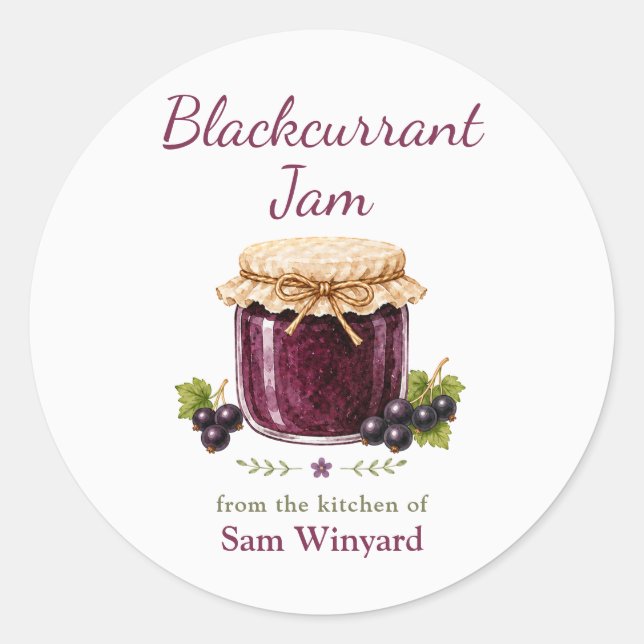 Blackcurrant Jam From the Kitchen Of Label (Front)