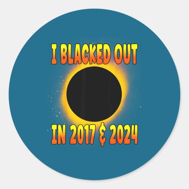 Blacked Out 2017 Total Solar Classic Round Sticker (Front)