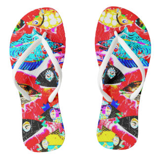"Blackened Red Fishy" Flops Flip Flops