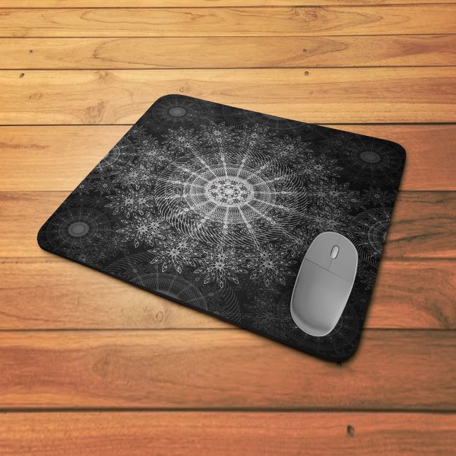 Blackened Sparkling floral art Mouse Mat (Creator Uploaded)