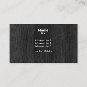 Blackened Wood Veneer Woodgrain Business Card