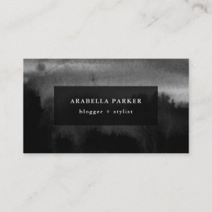 Blackest Ink   Black Watercolor Look Business Card