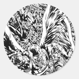 Blackest Night Group Painting - Black and White Classic Round Sticker