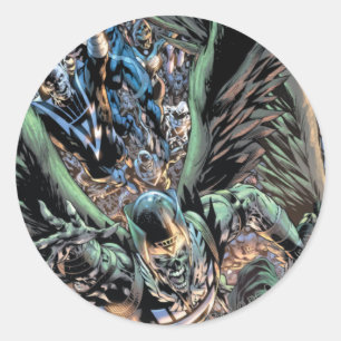 Blackest Night Group Painting - Colour Classic Round Sticker