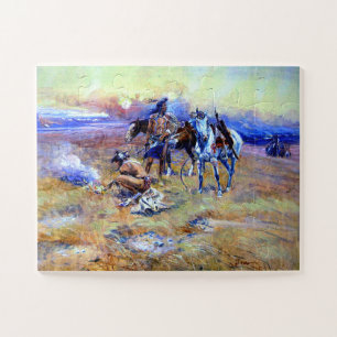 Blackfeet Buffalo Range Charles M Russell 1905 Jigsaw Puzzle