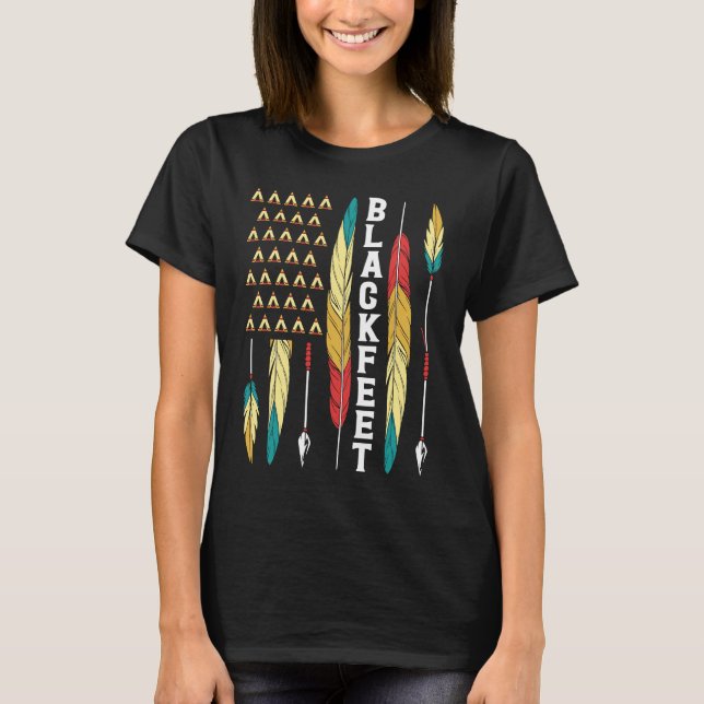 Blackfeet Flag Native Pride American Indian Tribe  T-Shirt (Front)