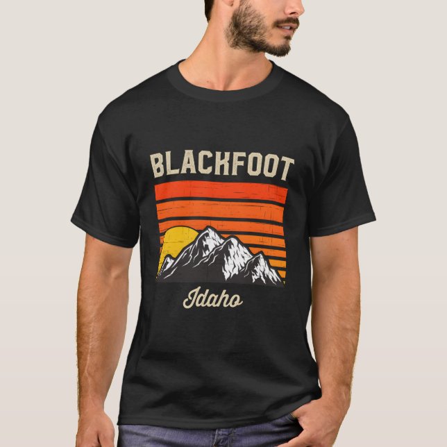 Blackfoot Idaho Retro City State Usa Souvenir T-Shirt (Front)