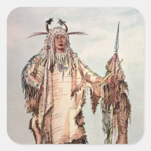 Blackfoot Indian Pe-Toh-Pee-Kiss, The Eagle Ribs Square Sticker