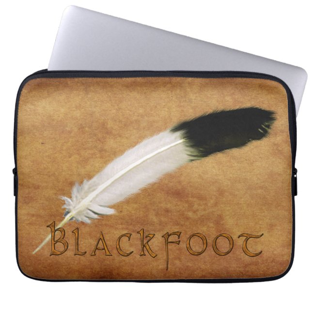 BLACKFOOT Native American Feather Laptop Sleeve (Front)
