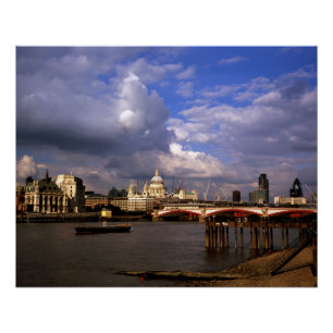 Blackfriars Bridge and St Paul's Cathedral Poster