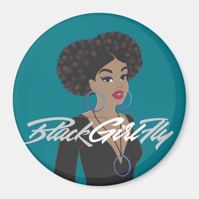 BlackGirlFly Fridge Magnet (Front)