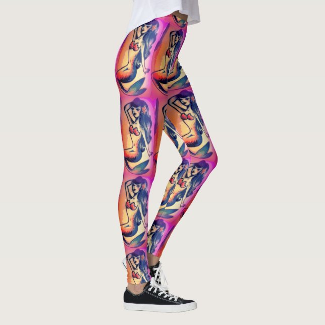 blackhaired mermaid beauty leggings (Right)