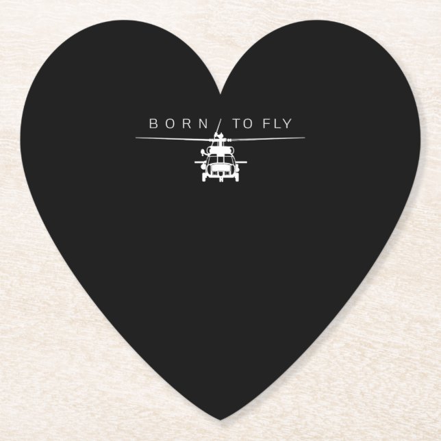 Blackhawk Military Aviation Helicopter Pilot Gift Paper Coaster (Front)