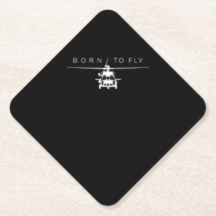 Blackhawk Military Aviation Helicopter Pilot Gift Paper Coaster