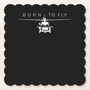 Blackhawk Military Aviation Helicopter Pilot Gift Paper Coaster