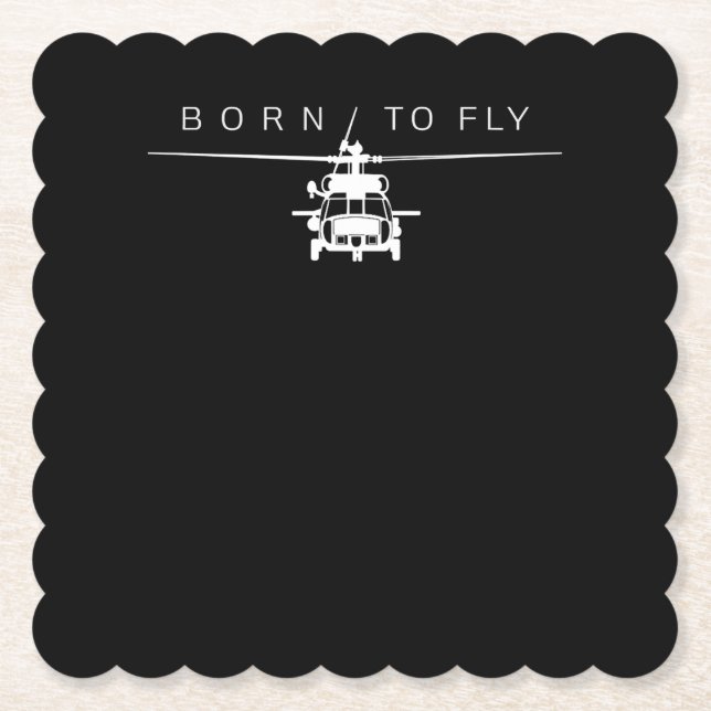 Blackhawk Military Aviation Helicopter Pilot Gift Paper Coaster (Front)