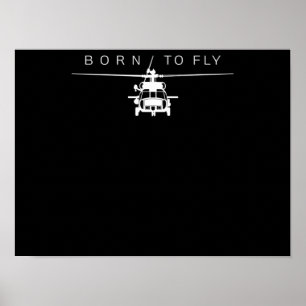 Blackhawk Military Aviation Helicopter Pilot Gift Poster