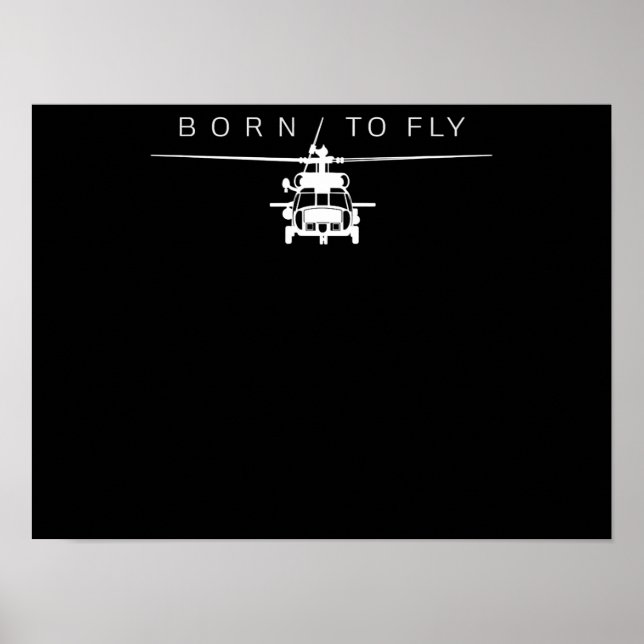Blackhawk Military Aviation Helicopter Pilot Gift Poster (Front)