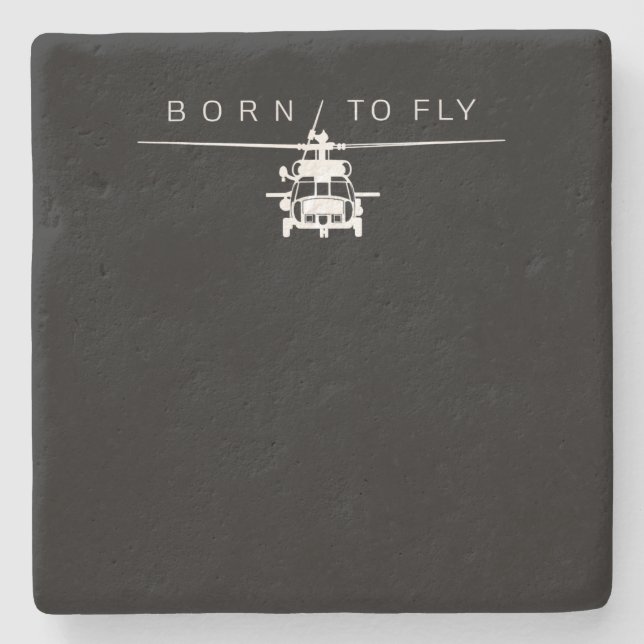 Blackhawk Military Aviation Helicopter Pilot Gift Stone Coaster (Front)