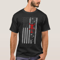 Blackhawk Military Helicopter American Flag Runway