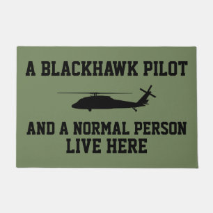 Blackhawk Pilot and Normal Person Doormat