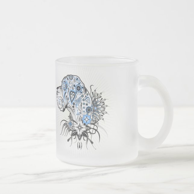 Blackheart Great Dane Frosted Glass Coffee Mug (Right)