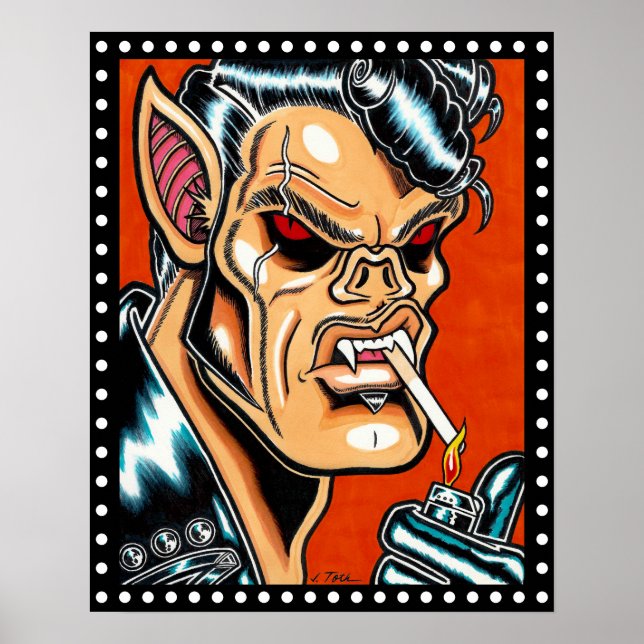 "Blackie D", Vampire Biker Poster (Front)