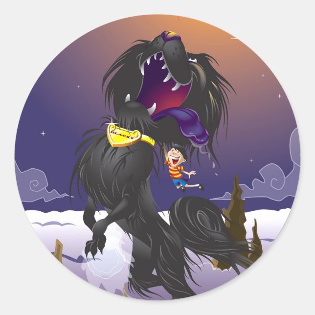 blackie fireballa classic round sticker (Front)