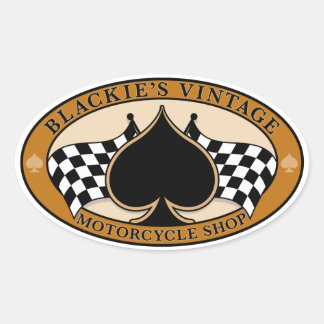 Blackie's Vintage Motorcycle Shop Oval Sticker