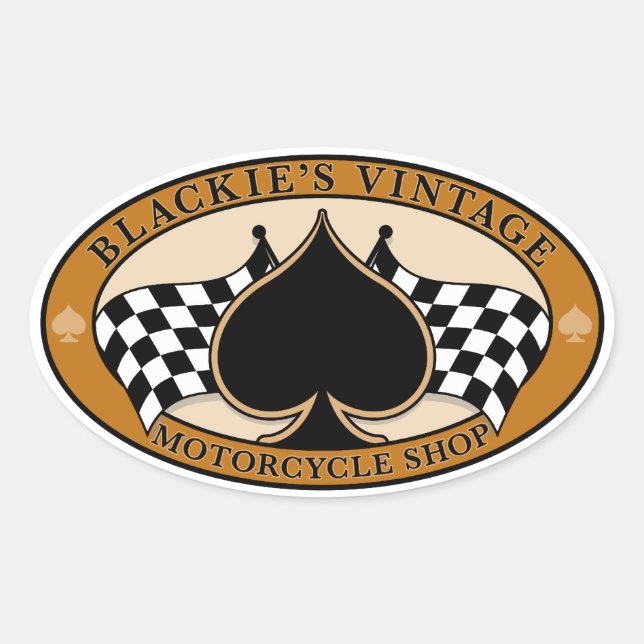 Blackie's Vintage Motorcycle Shop Oval Sticker (Front)