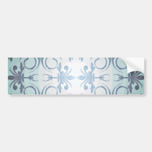 Blackish floral on light blue background bumper sticker