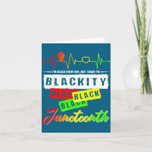 Blackity black funny heartbeat juneteenth pride card