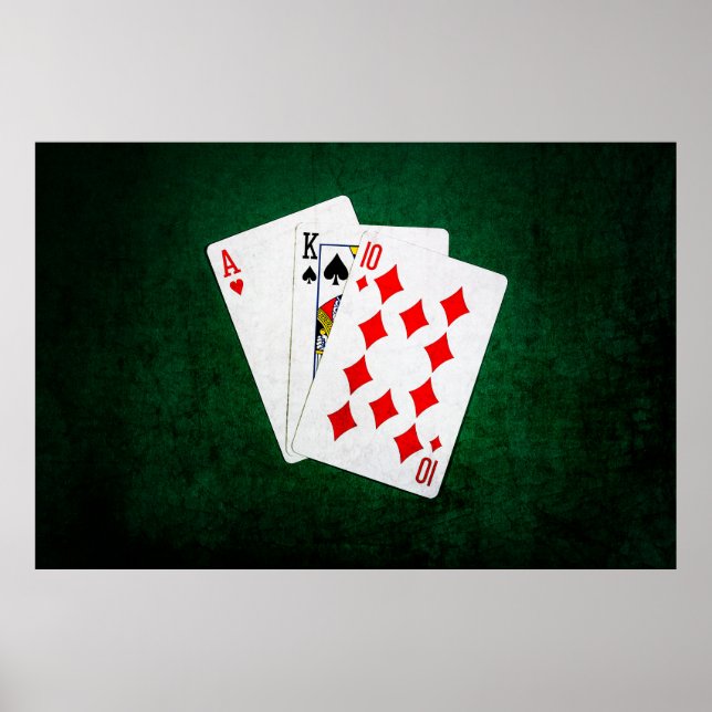 Blackjack 21 point - Ace, King, Ten Poster (Front)