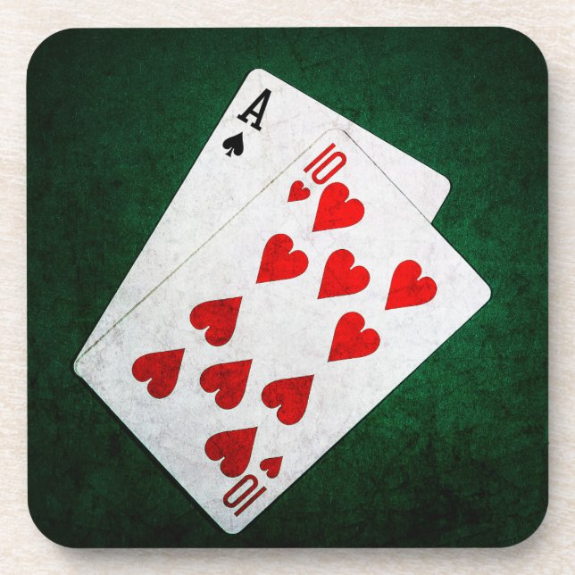Blackjack 21 point - Ace, Ten Coaster (Front)