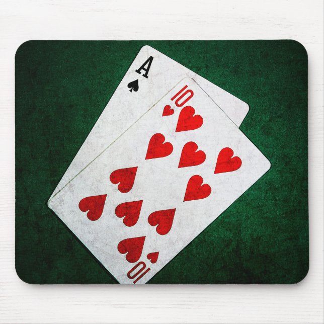 Blackjack 21 point - Ace, Ten Mouse Mat (Front)